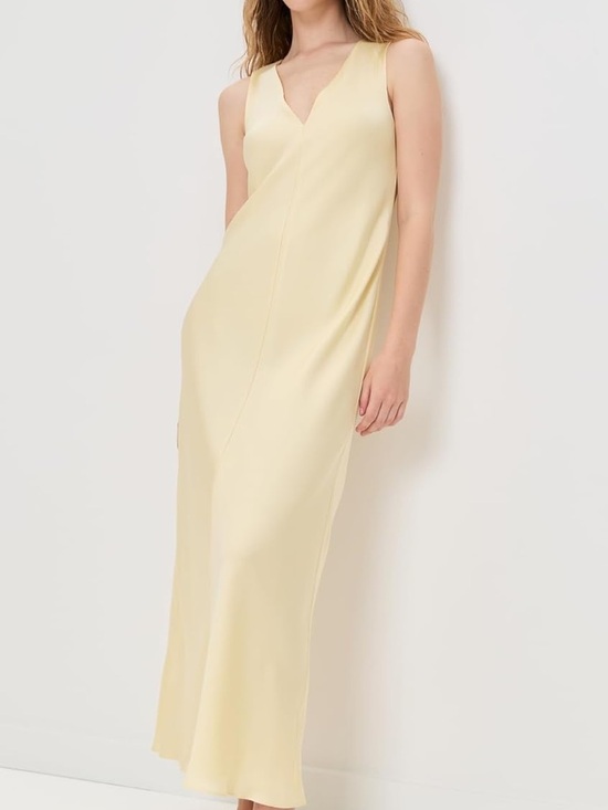 Favorite Daughter Dresses & Skirts - Favorite Daughter Pale Yellow V-Neck Maxi Slip Dress